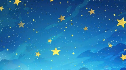Fototapeta premium background with stars and clouds cartoon style