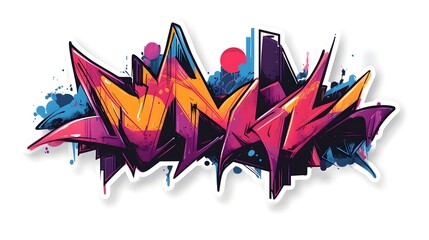 Fototapeta premium Vibrant Graffiti Inspired Colorful Abstract Wall Mural Art Design