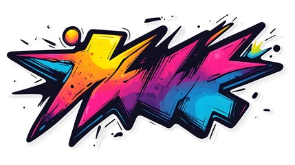 Naklejka premium Vibrant Abstract Explosion of Colorful Graffiti Style Street Art