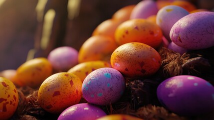 A pile of easter eggs
