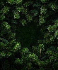 background of fir branches