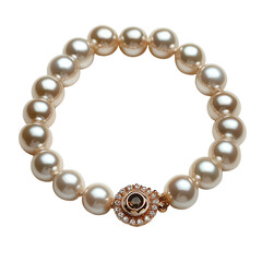 Fototapeta premium Elegant Pearl Bracelet with Diamond and Gemstone Clasp Luxury Jewelry
