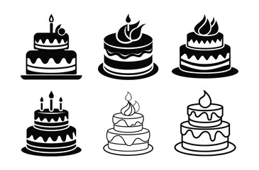 Birthday cake vector silhouette