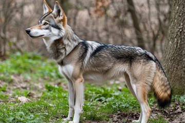 Fototapeta premium A grey wolf Canis lupus