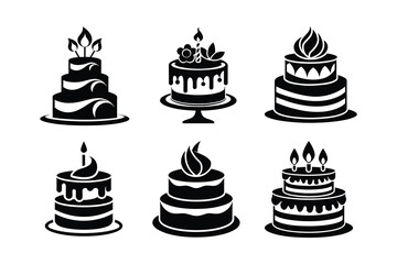 Birthday cake vector silhouette