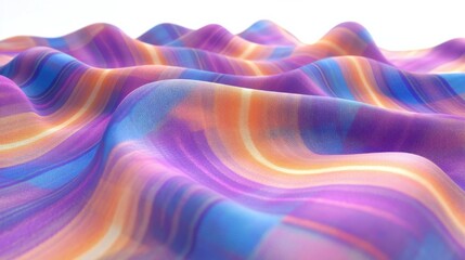 Fototapeta premium Colorful flowing fabric waves with vibrant patterns, creating a dynamic visual effect
