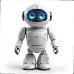 Cute robot on white background
