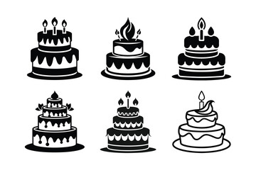 Birthday cake vector silhouette