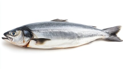 Fototapeta premium Fresh Whole Fish on White Background Ready for Culinary Presentation