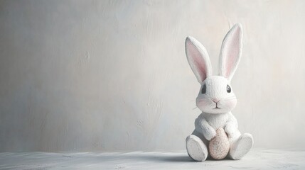 Obraz premium Happy little easter bunny with copy space