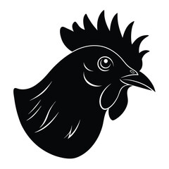 Fototapeta premium Chicken Head Silhouette Vector Art and Black Chicken Head Design