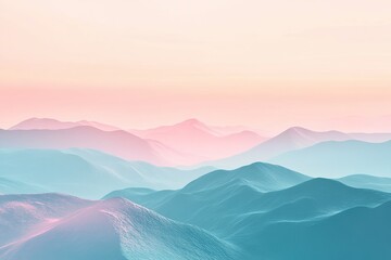 Fototapeta premium Surreal mountains landscape in pastel colors