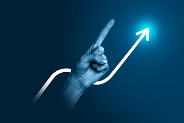 Trend artwork template design 3D collage sketch of target business success trader stats hand...