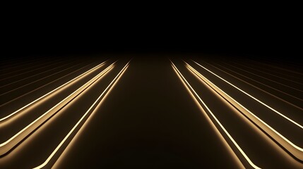 Fototapeta premium Abstract Runaway in beige Neon Lines. Futuristic dark Backdrop