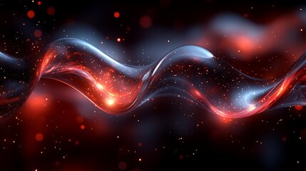 Obraz premium Luminous abstract waves softly undulating in warm orange tones.