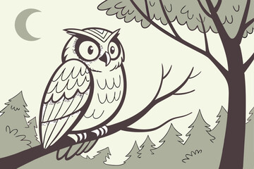 owl on tree branch