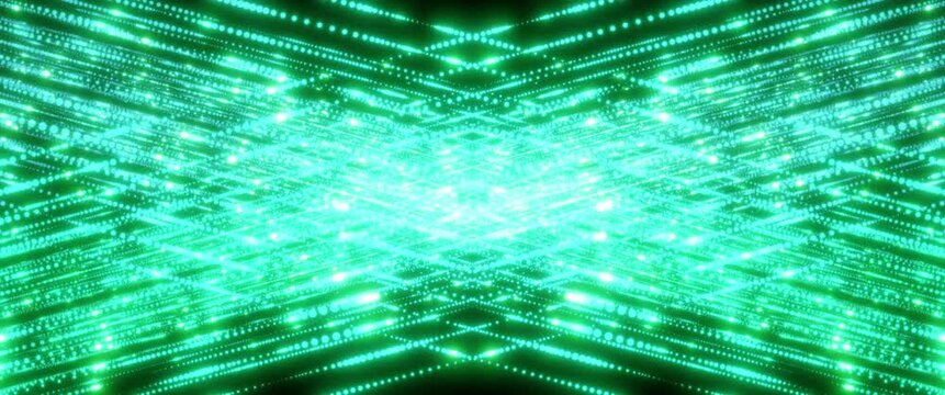 Dynamic lines forming a sense of perspective and depth in a widescreen format, suitable for conveying technological themes, digital environments, or abstract concepts