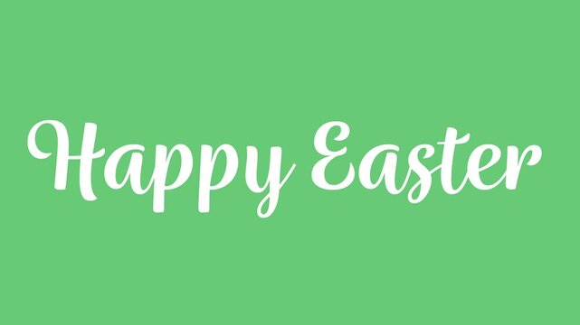 Animated Happy Easter Text Written on a Green Background 