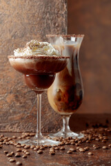 Cold coffee and chocolate cocktails.