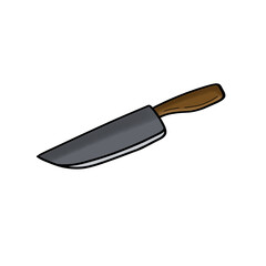 Kitchen set - illustrations of colored knife