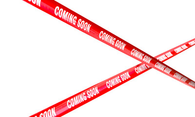 Red ribbons with coming soon text