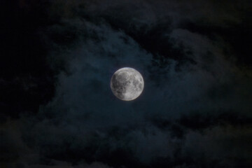 full moon and clouds