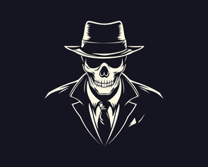 Mafia mascot logo design vector with modern illustration concept style for badge, emblem and t shirt printing. Mafia illustration with guns in hand. T shirt design