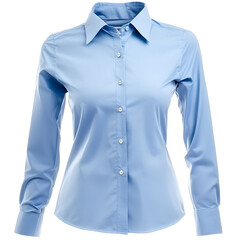 Womens Light Blue LongSleeve ButtonDown Dress Shirt Fashion