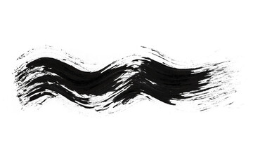 Black grunge brush stroke isolated on white background.