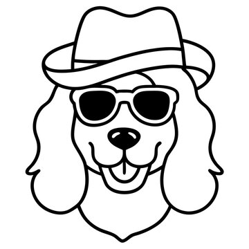 recommend clip art: Funny cavalier king charles spaniel dog head vector art
