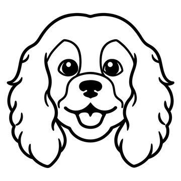 recommend clip art: Funny cavalier king charles spaniel dog head vector art