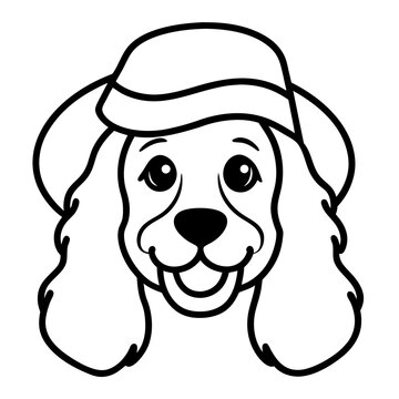 recommend clip art: Funny cavalier king charles spaniel dog head vector art