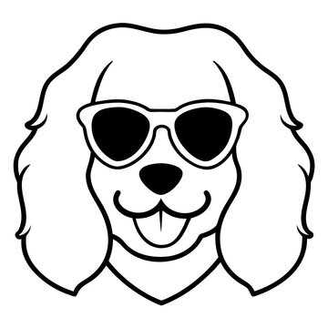 recommend clip art: Funny cavalier king charles spaniel dog head vector art