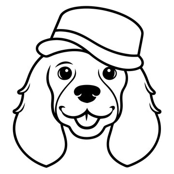 recommend clip art: Funny cavalier king charles spaniel dog head vector art