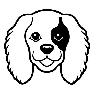 recommend clip art: Funny cavalier king charles spaniel dog head vector art