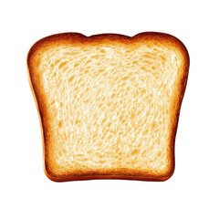 Toasted bread slice isolated on a Transparent background for culinary presentations and recipes, Toast bread slice isolated on PNG background
