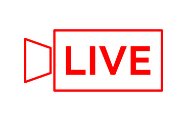Fototapeta premium Live icon streaming button, Online stream, Vector illustration