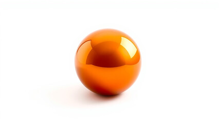 Shiny orange sphere on white background