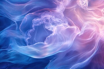 Fototapeta premium Abstract swirling nebula with pastel pink, blue, and purple colors.