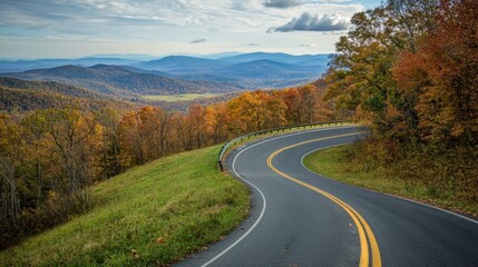 Fototapeta premium A scenic family road trip through winding mountain roads, stopping for breathtaking panoramic views