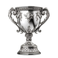 Fototapeta premium Elegant Silver Trophy Cup Ornate Design Award Winner Prize Competition Achievement Success Victory
