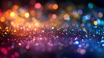 Sparkling Glitter Background Festive Shimmering Lights Abstract Colorful Bokeh Texture Design Elegant Luxury Holiday Celebration Party Night Magic    