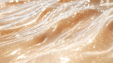 Naklejka premium Beautiful beige shiny texture. Selective focus.