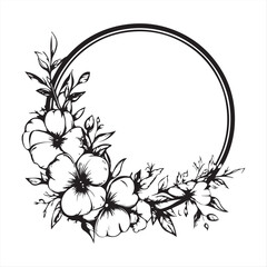 Elegant Floral Circle Frame