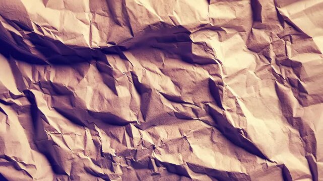 Crumpled paper surface showcasing intricate textures and shadows under soft lighting with a muted color palette