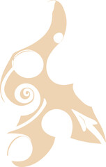  Design featuring a beige and white silhouette of a stylized floral pattern. The intricate swirls and flowing curves evoke a sense of delicacy and sophistication, making it suitable for decorative