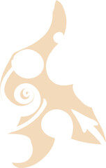  Design featuring a beige and white silhouette of a stylized floral pattern. The intricate swirls and flowing curves evoke a sense of delicacy and sophistication, making it suitable for decorative