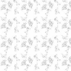 Background  black and white line art design featuring a stylized floral pattern. The intricate swirls and flowing curves showcase a sense of elegance and precision, ideal for artistic, decorative, or 