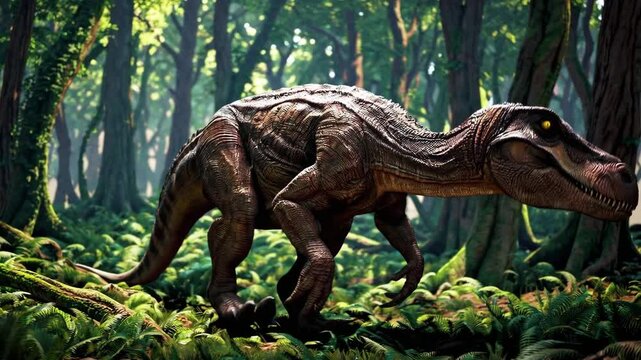 Allosaurus dinosaur in the wilderness