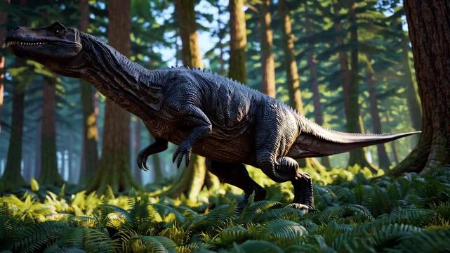 Allosaurus dinosaur in the wilderness